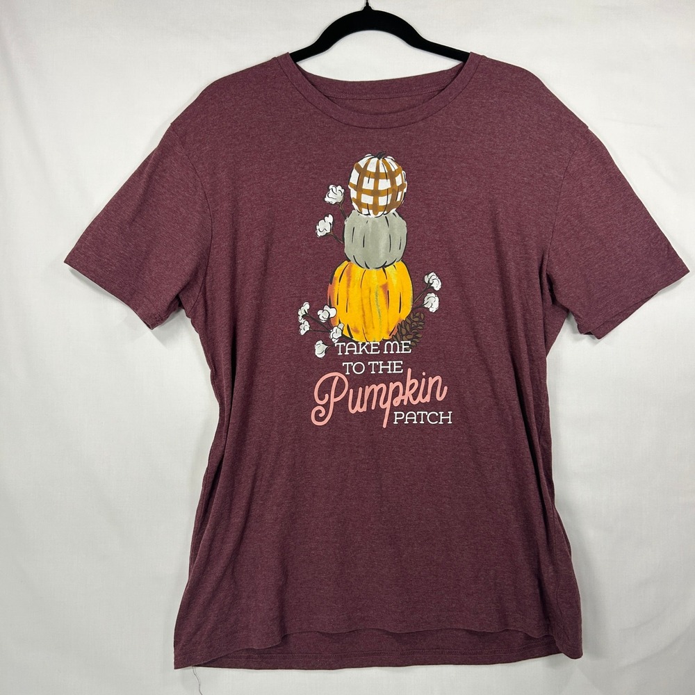 Pivotal Partners Fall Pumpkin Patch T-Shirt Large Burgundy Graphic Tee